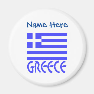 Aimant Personnalisation bleue du drapeau grec et de la Gr