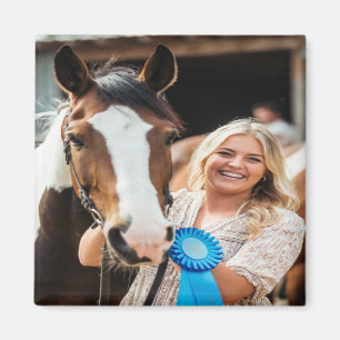 Aimant Personnalisation de photo de cheval de concours de