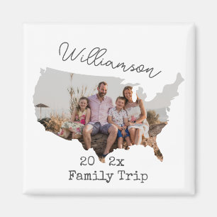 Aimant Personnalisation Famille Vacances USA Road Trip Ph