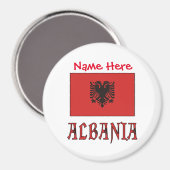 Aimant Personnalisation rouge du drapeau albanais (Recto/Verso)