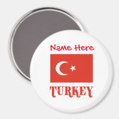 Aimant Personnalisation rouge du drapeau turc (Recto/Verso)