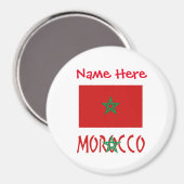 Aimant Personnalisation rouge du Maroc et du drapeau maro (Recto/Verso)