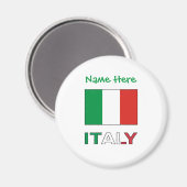 Aimant Personnalisation verte du drapeau italien en Itali (Recto/Verso)