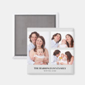 Aimant Personnalisé 3 sections Photos de famille Collage (Recto/Verso)