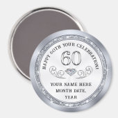 Aimant Personnalisé, 60e anniversaire Idées souvenir, 60e (Recto/Verso)