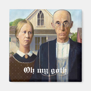 Aimant Personnalisé American Gothic Party Grant Wood
