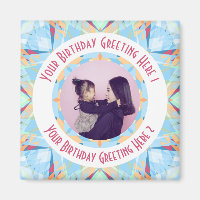 Personnalisé Anniversaire Star Blue Red Photo Grey