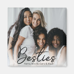 Aimant personnalisé avec photo et écriture Besties