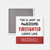 Aimant Personnalisé Awesome Firefighter Funny Firefighter (Recto/Verso)