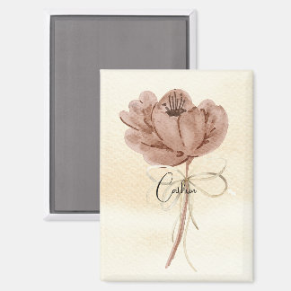 Aimant Personnalisé belle fleur Bow ton de la Terre Calli