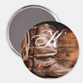 Aimant Personnalisé Boots de Cowboy Botte Grange B (Recto/Verso)