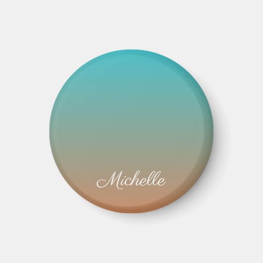 Aimant Personnalisé brun et bleu ombre (Devant)