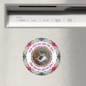 Aimant Personnalisé Christmas Star Winter Grey Photo Grey (In Situ (Lave-vaisselle))