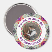 Aimant Personnalisé Christmas Star Winter Grey Photo Grey (Recto/Verso)