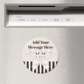 Aimant Personnalisé Classique Moderne Cute Twin Bunny Enf (In Situ (Lave-vaisselle))