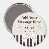 Aimant Personnalisé Classique Moderne Cute Twin Bunny Enf (Recto/Verso)