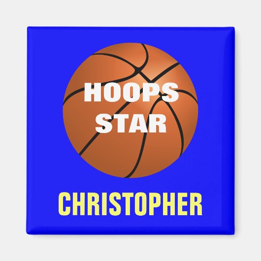 Aimant personnalisé de l'étoile de basket-ball (Devant)