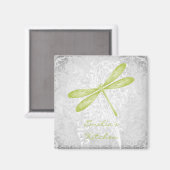 Aimant personnalisé de libellule verte (Recto/Verso)