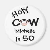 Aimant Personnalisé Funny Holy Cow 50th Birthday Humoriso (Devant)