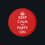 Aimant Personnalisé Garder l'aimant calme | Personnalisab<br><div class="desc">Personnalisé Garder l'aimant calme | Arrondi personnalisable. Restez calme et faites la fête sur la parodie.</div>