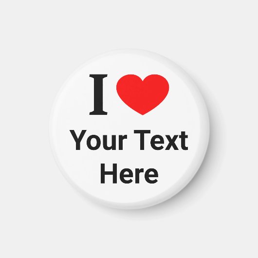 Aimant Personnalisé Je ❤️ J'AIME LE COEUR (Devant)