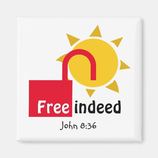 Aimant Personnalisé John 8v36 LIBRE EN EFFET chrétien (Devant)