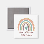 Aimant Personnalisé Moderne Cute Rainbow Enseignant (Recto/Verso)
