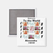 Aimant Personnalisé Nouveau bébé 11 Photo Collage (Recto/Verso)