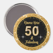 Aimant Personnalisé pas cher Fabulous et 50 Favoris fête  (Recto/Verso)