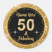 Aimant Personnalisé pas cher Fabulous et 50 Favoris fête  (Devant)