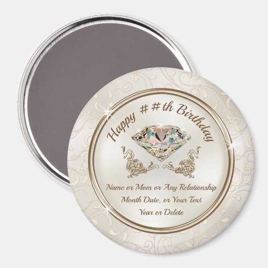 Aimant Personnalisé pas cher, les faveurs d'anniversaire  (Recto/Verso)