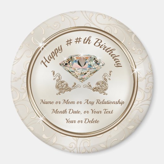 Aimant Personnalisé pas cher, les faveurs d'anniversaire  (Devant)