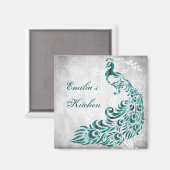 Aimant personnalisé Peacock turquoise (Recto/Verso)