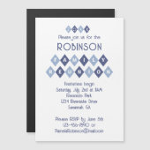 Aimant personnalisé pour invitation de fête de réu (Devant / Derrière)