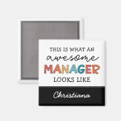 Aimant Personnalisé Retro Awesome Manager Drôle (Recto/Verso)