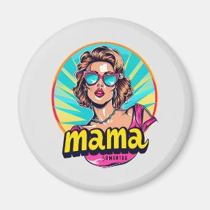 Aimant Personnalisé Retro Mama Pop Art 3