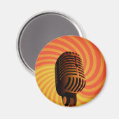 Aimant personnalisé rétro Microphone (Recto/Verso)