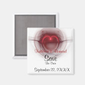 Aimant Personnalisé "Save the Date" Coeur éclairé (Recto/Verso)