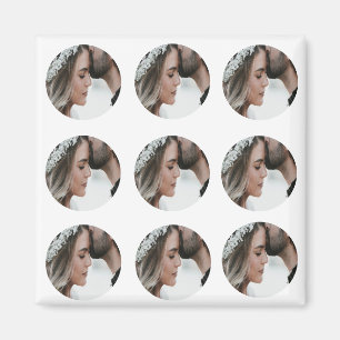 Aimant personnalisé simple ajouter circulaire photo colla