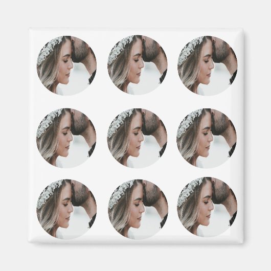 Aimant personnalisé simple ajouter circulaire photo colla (Devant)