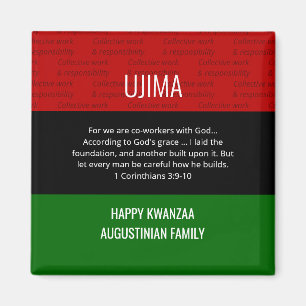Aimant Personnalisé UJIMA Happy Kwanzaa