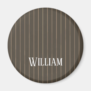 Aimant Personnalised brown retro pinstripes