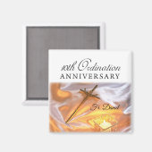 Aimant Personnaliser, 10e anniversaire d'ordination, Croi (Recto/Verso)