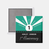 Aimant Personnaliser, 1ère année Anniversaire de l'employ (Recto/Verso)