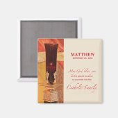 Aimant Personnaliser, Félicitations RCIA, catholique, rou (Recto/Verso)