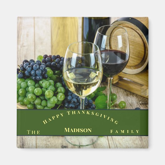 Aimant Personnaliser l'action de grâces unique (Devant)