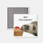 Aimant Personnaliser Nom Aime Cupcakes Ferrets (Recto/Verso)