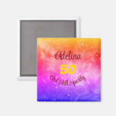 Aimant Personnaliser Nom de la phrase et âge rose violet (Recto/Verso)