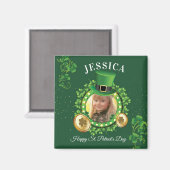 Aimant Personnaliser Nom Et Photo St. Patrick's Day Green (Recto/Verso)
