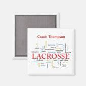 Aimant Personnaliser Nom Lacrosse Coach Merci Mots (Recto/Verso)